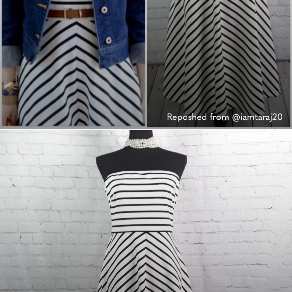 The Limited Striped Strapless Dress